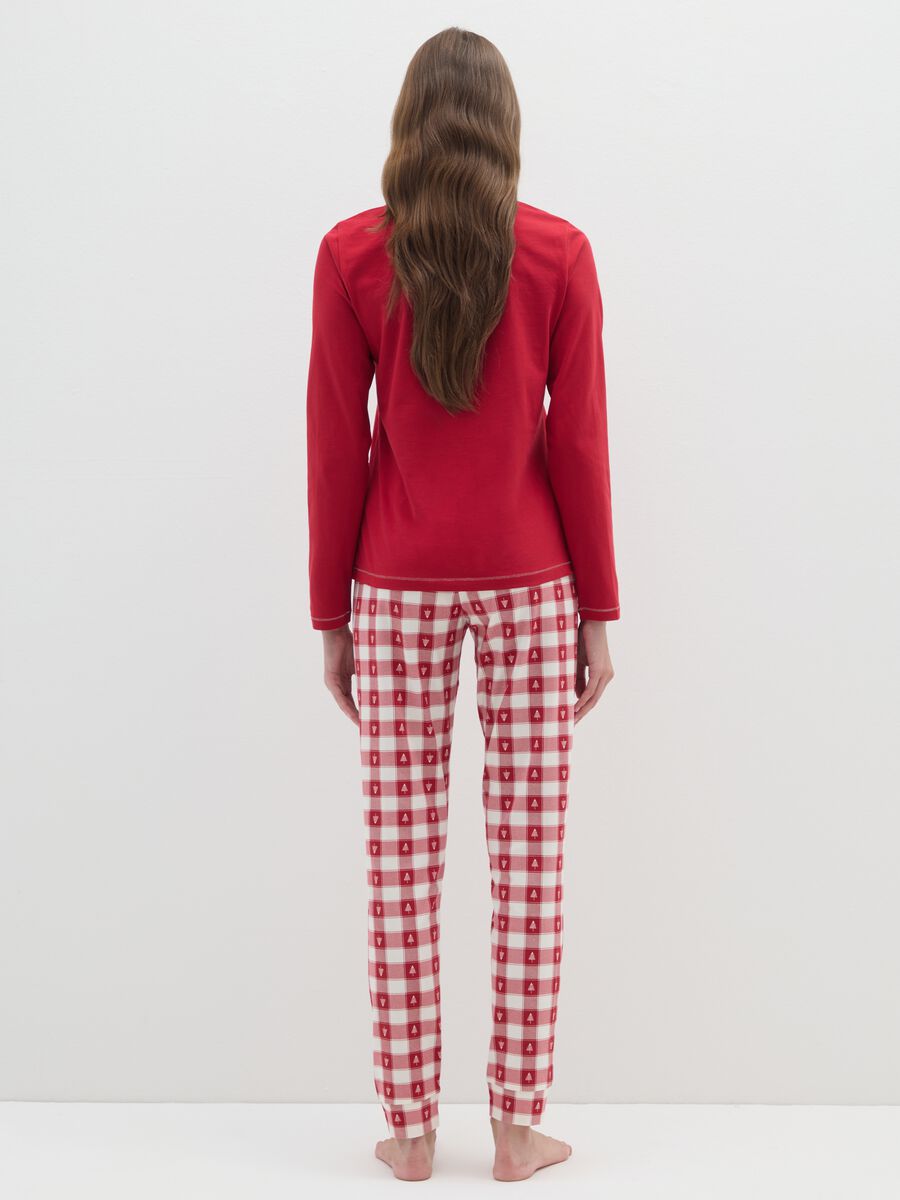 Multicoloured check Christmas pyjamas in pure cotton regular fit_2