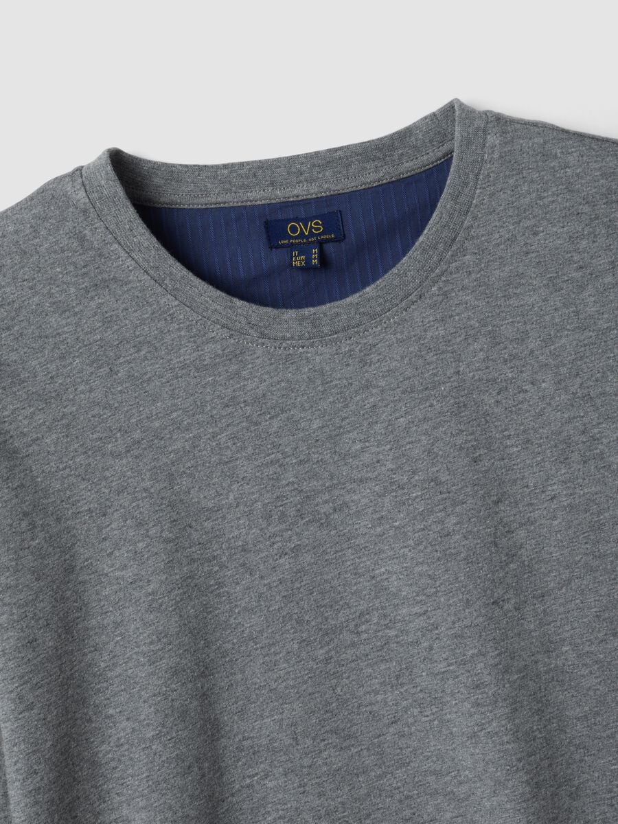 Grey organic cotton crew-neck pyjama top_5