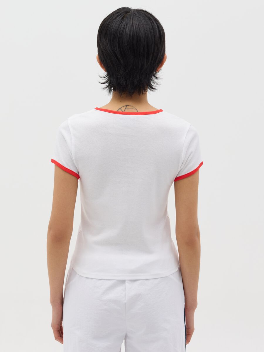 White slim-fit T-shirt in cotton_3