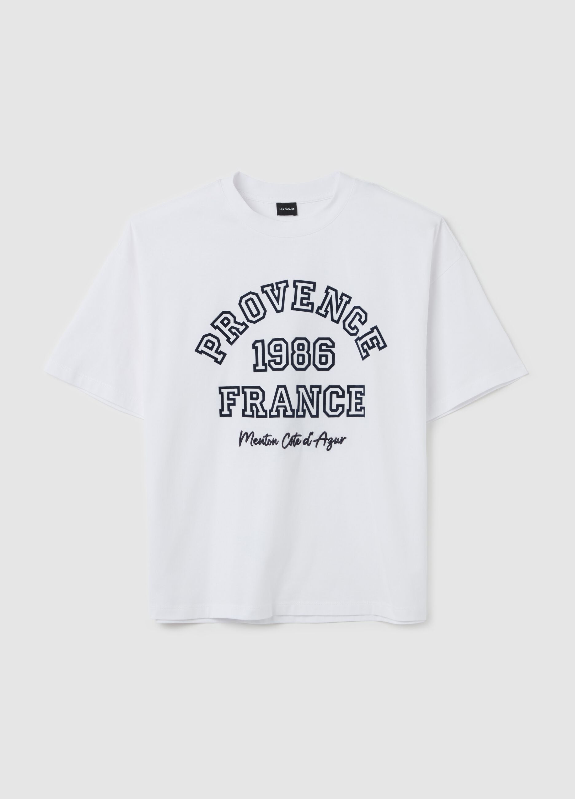 T-shirt con ricamo e stampa