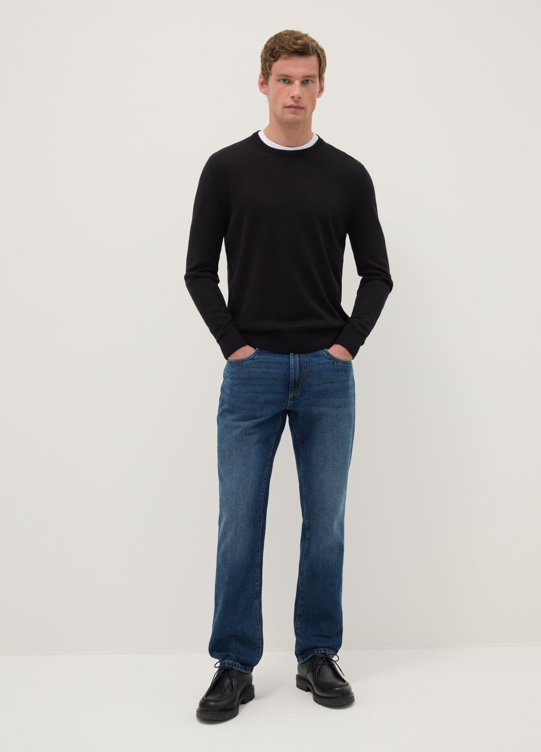 Blue Pure Cotton Regular Fit Jeans