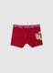 Regular fit red stretch cotton boxer with print_0