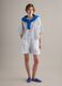 White pure cotton striped shorts_0