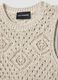 Gilet fitted beige in crochet di misto cotone_6
