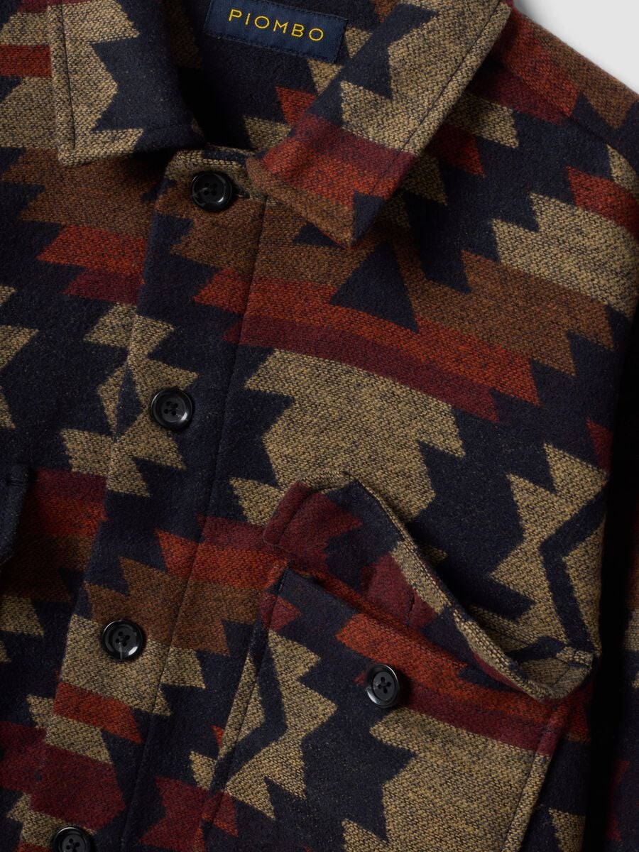 Shacket multicolor bowling over fit con fantasia geometrica_5