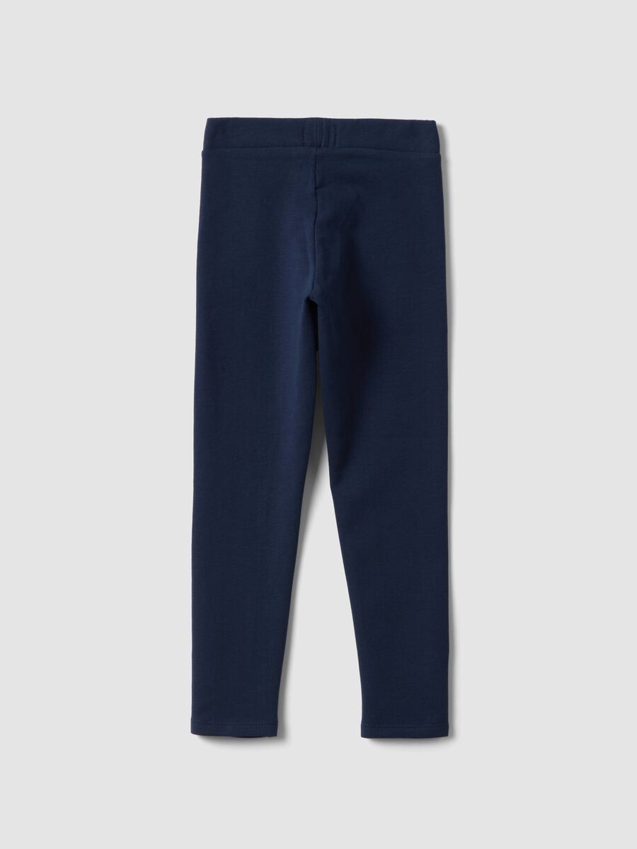 Leggings blu in cotone organico elasticizzato skinny fit_1