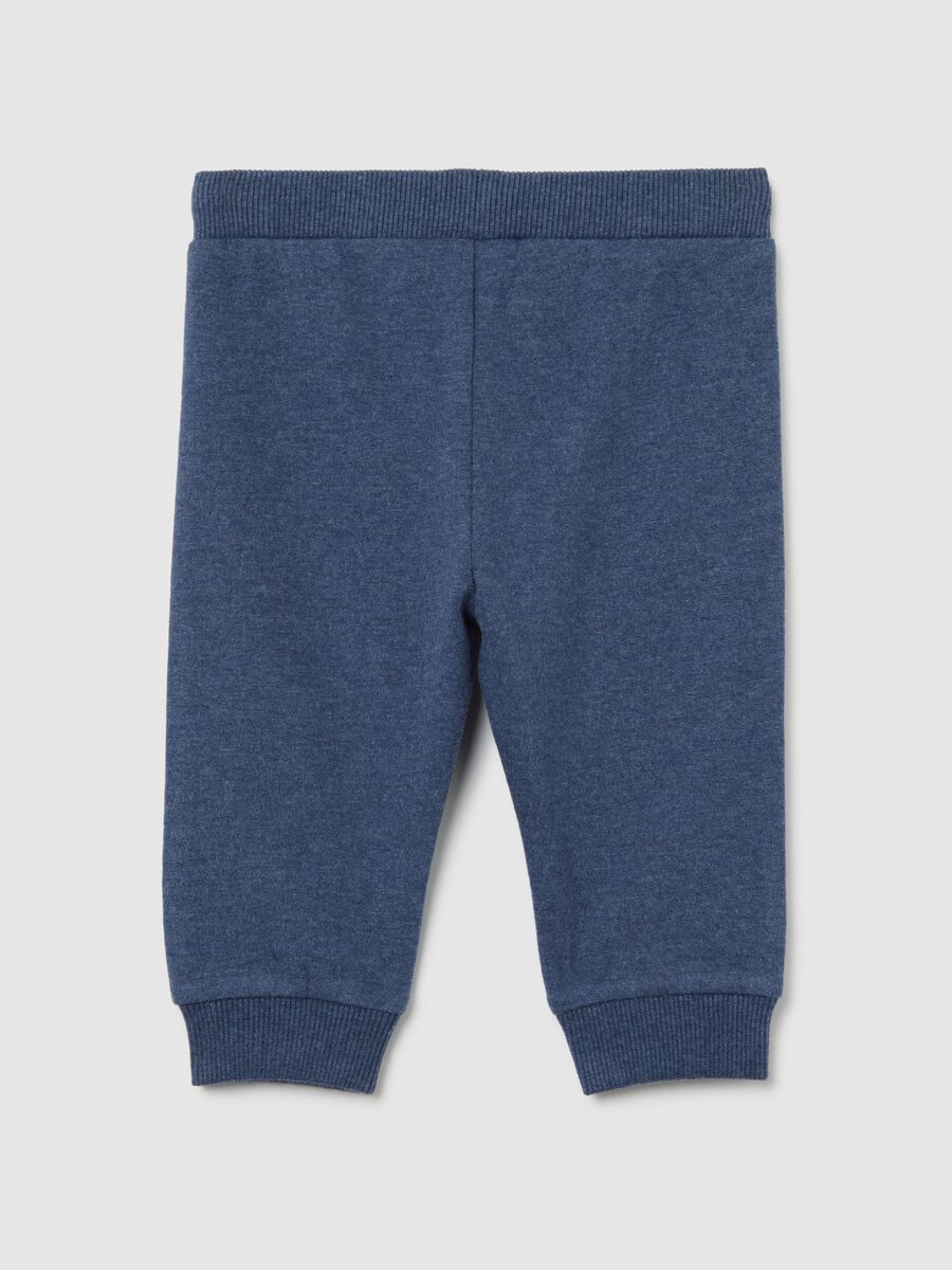 Baby trousers in pure blue cotton with regular fit_1