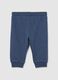 Baby trousers in pure blue cotton with regular fit_1