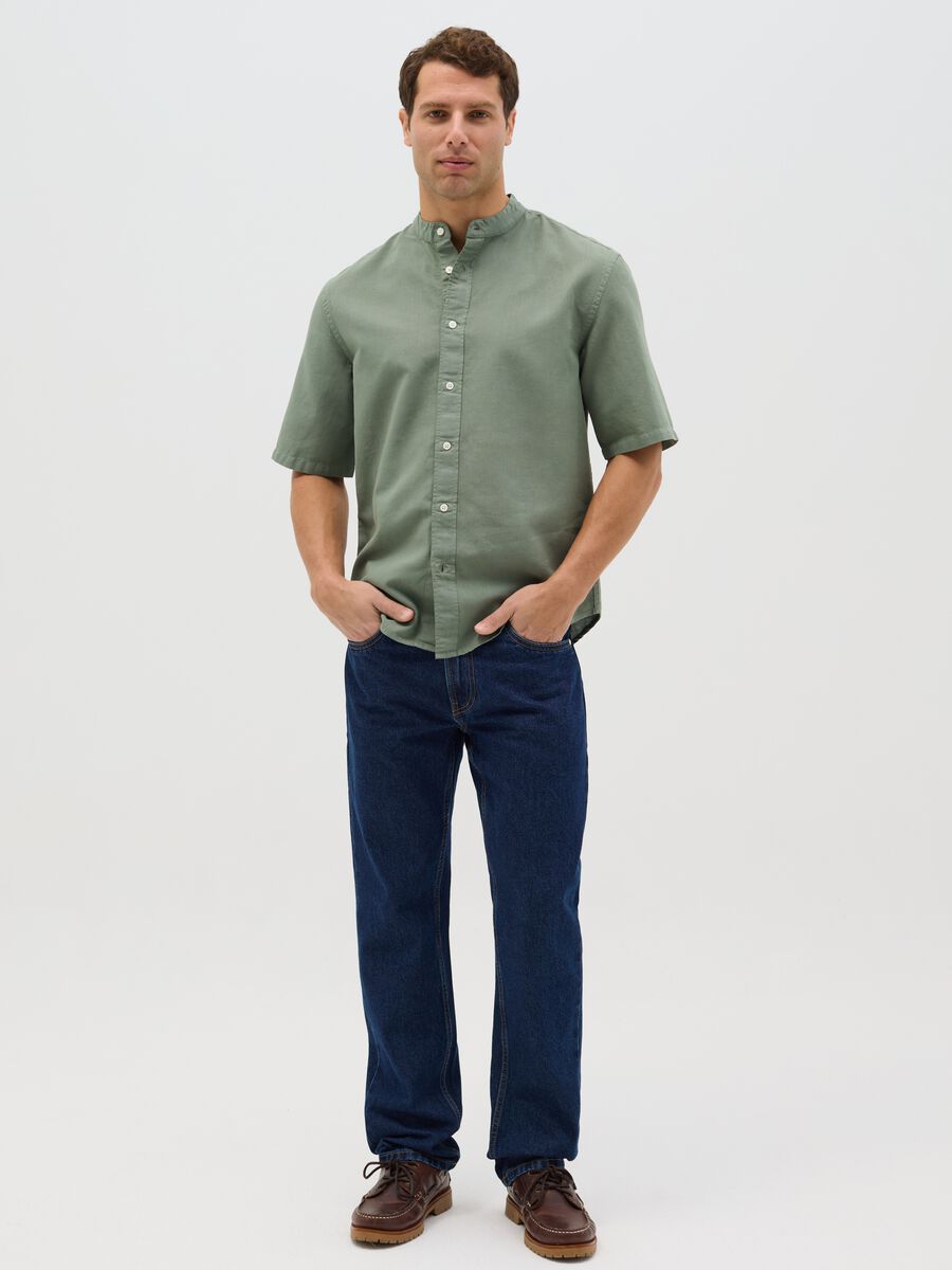 Green cotton and linen shirt by Ovs_1