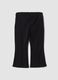Black flared stretch cotton leggings for baby girl_1