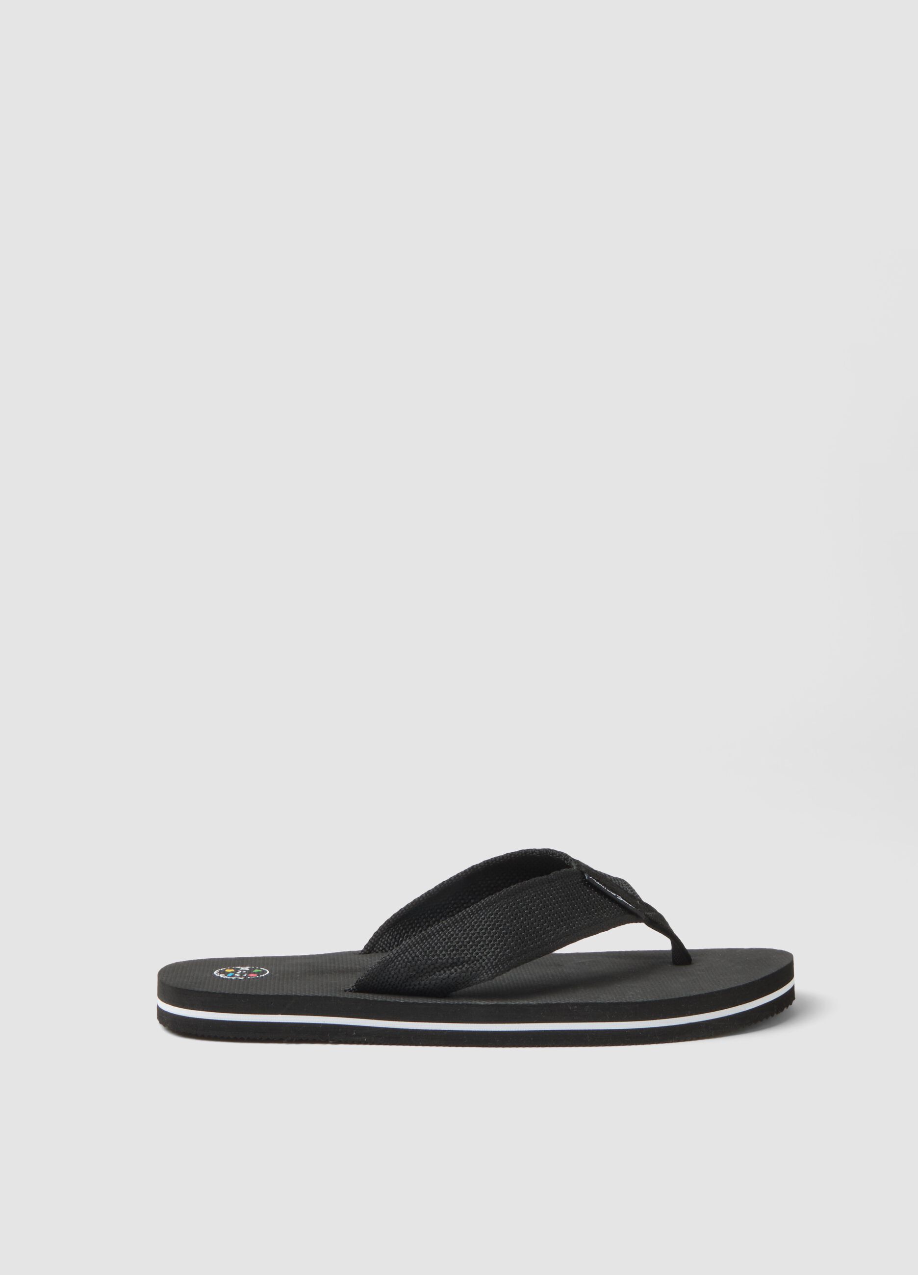 Black flip-flops with soft sole