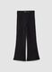 Black organic cotton flared trousers_0