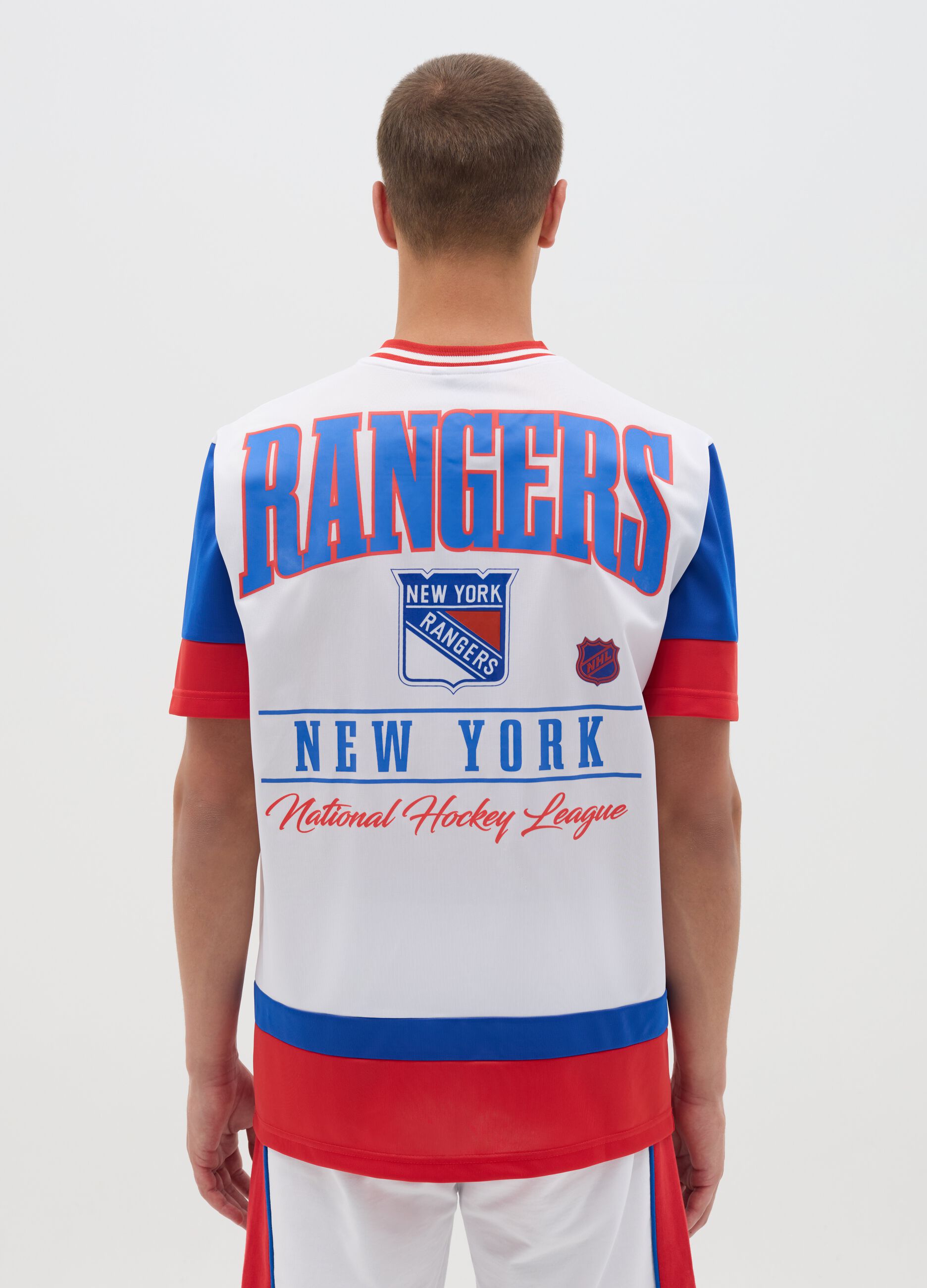 White New York Rangers T-shirt with mixed materials