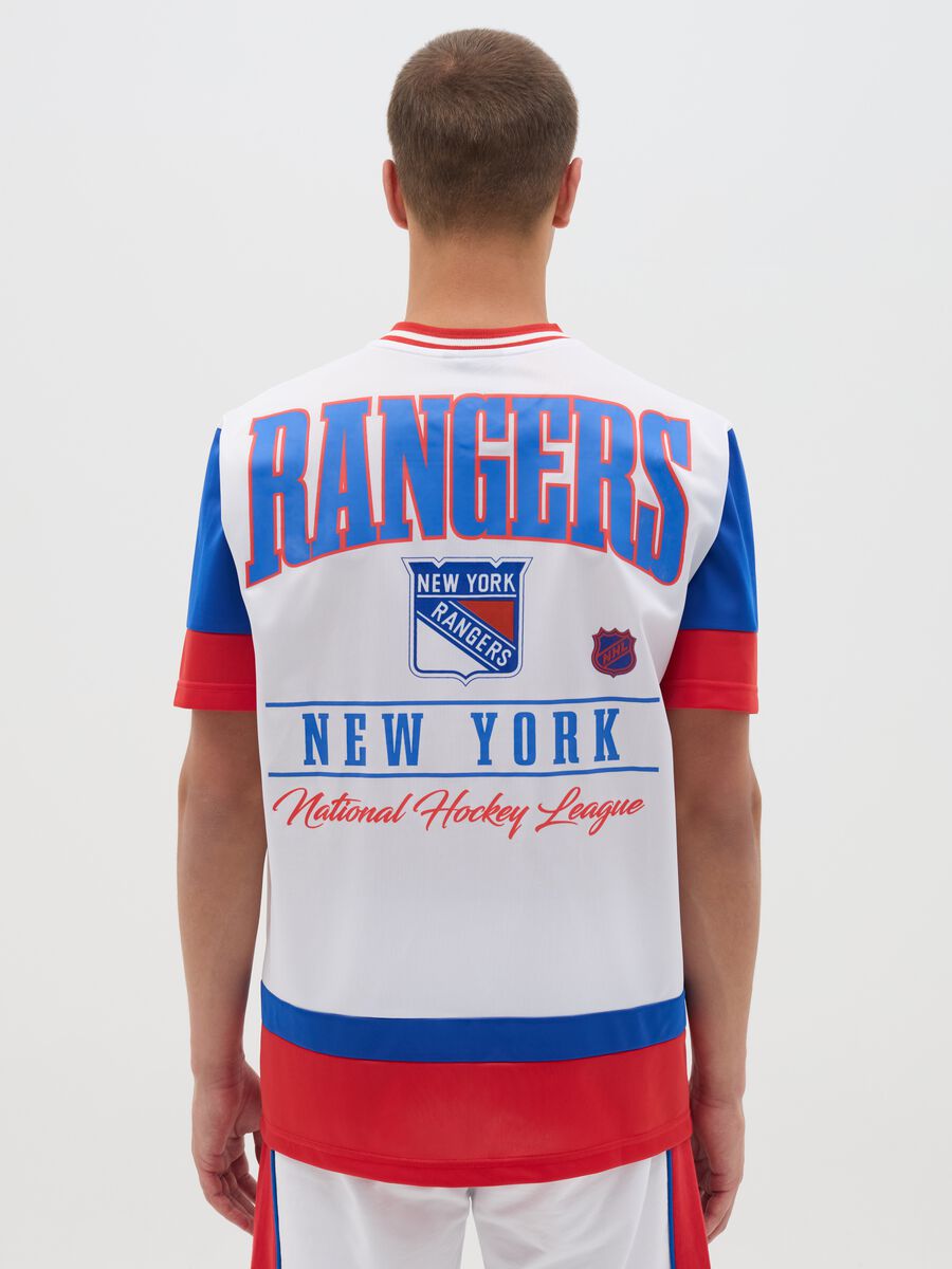 White New York Rangers T-shirt with mixed materials_3