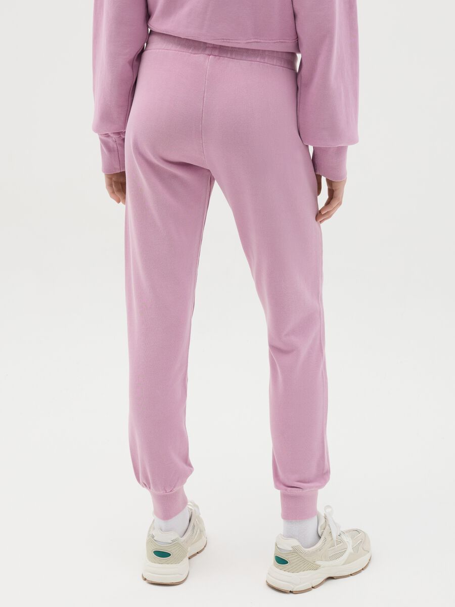 Pink joggers with elasticated edging and logo print_3