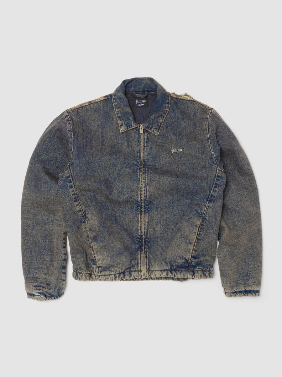 Denim Padded Jacket Vintage Dark Blue_0