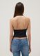Top halter nero in tessuto elasticizzato regular fit_3