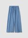 Light blue viscose-blend palazzo trousers_0