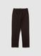 Brown regular fit stretch cotton trousers_4