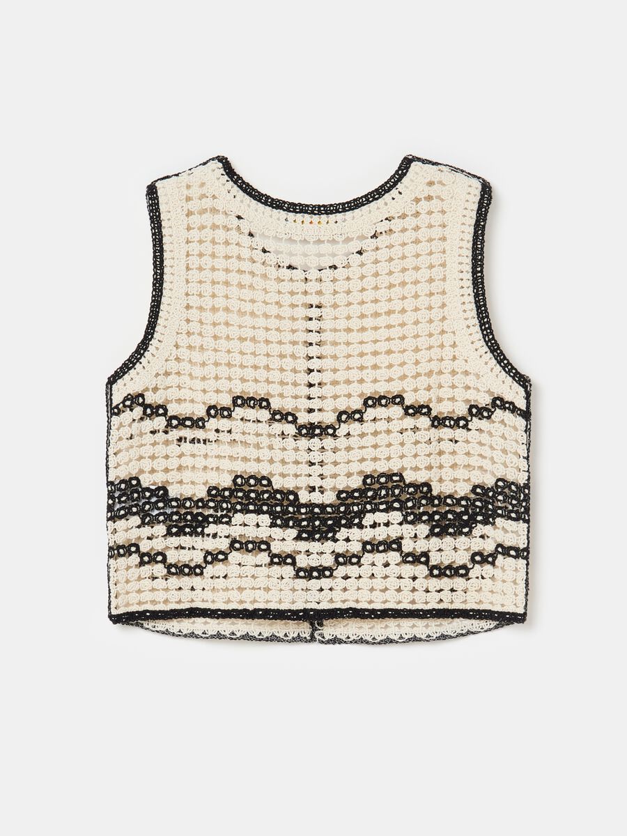 Tank top crochet con motivo ondulato_4