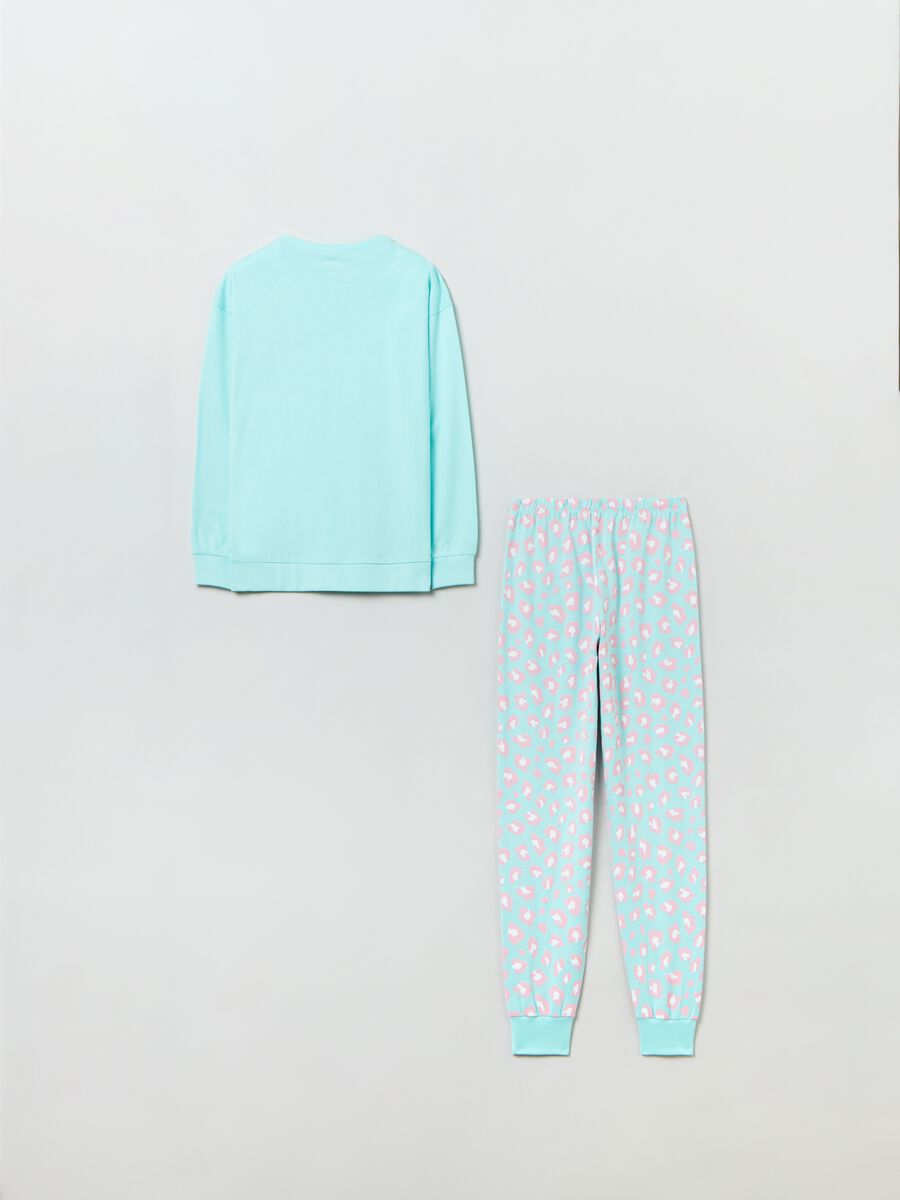 Pigiama in cotone con fantasia animalier_1
