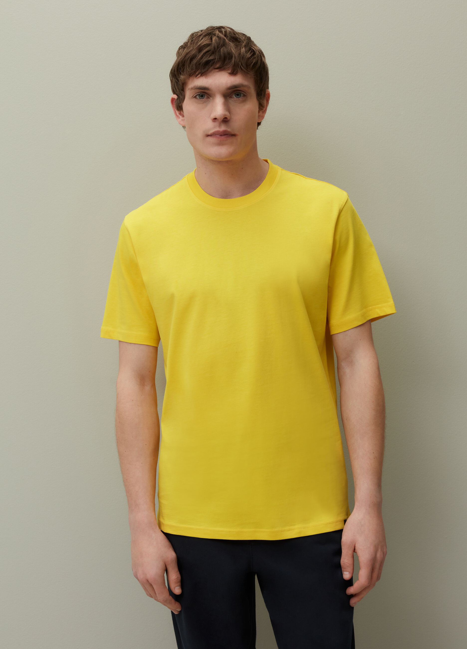 Supima cotton T-shirt with round neck