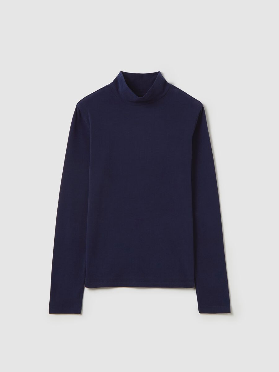 Long-sleeved T-shirt with mock neck_3