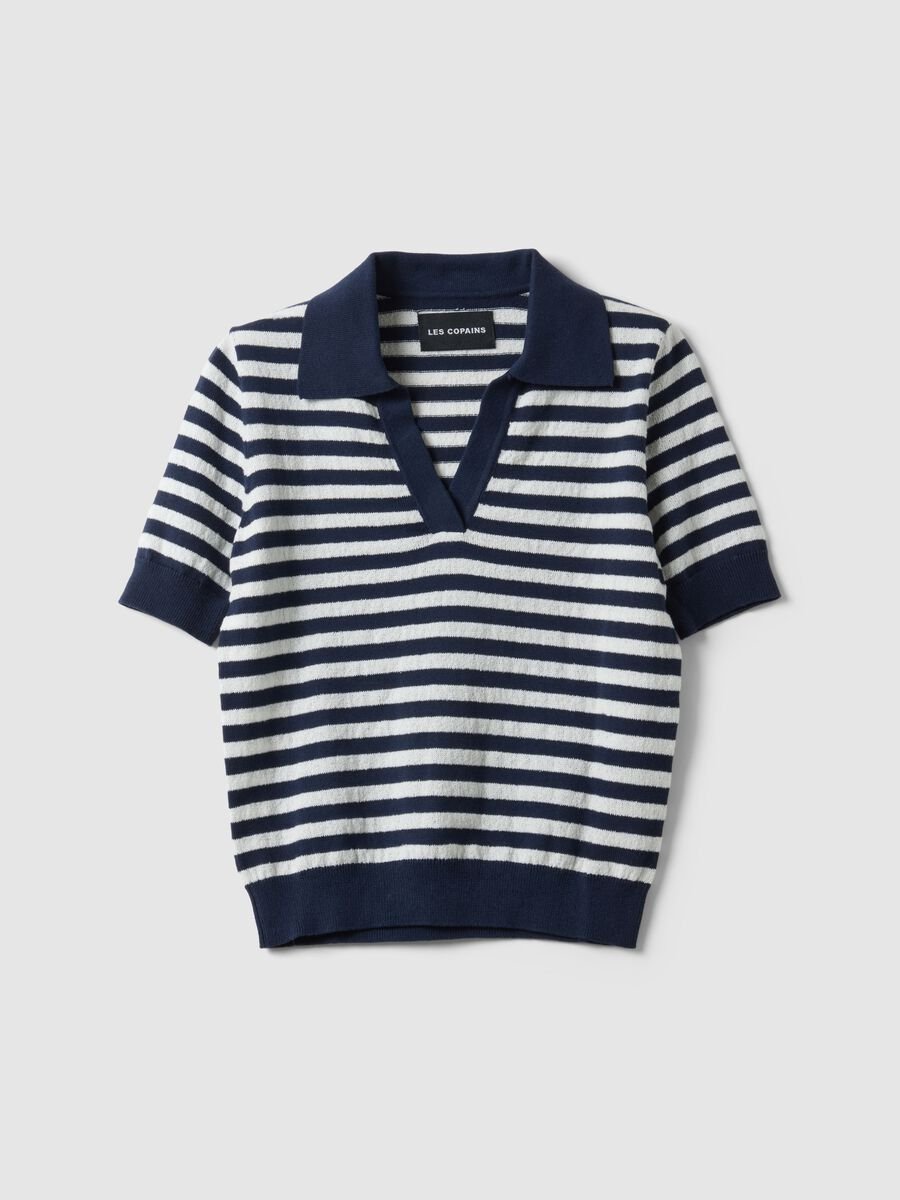 Regular fit multicolour striped cotton blend jumper_0