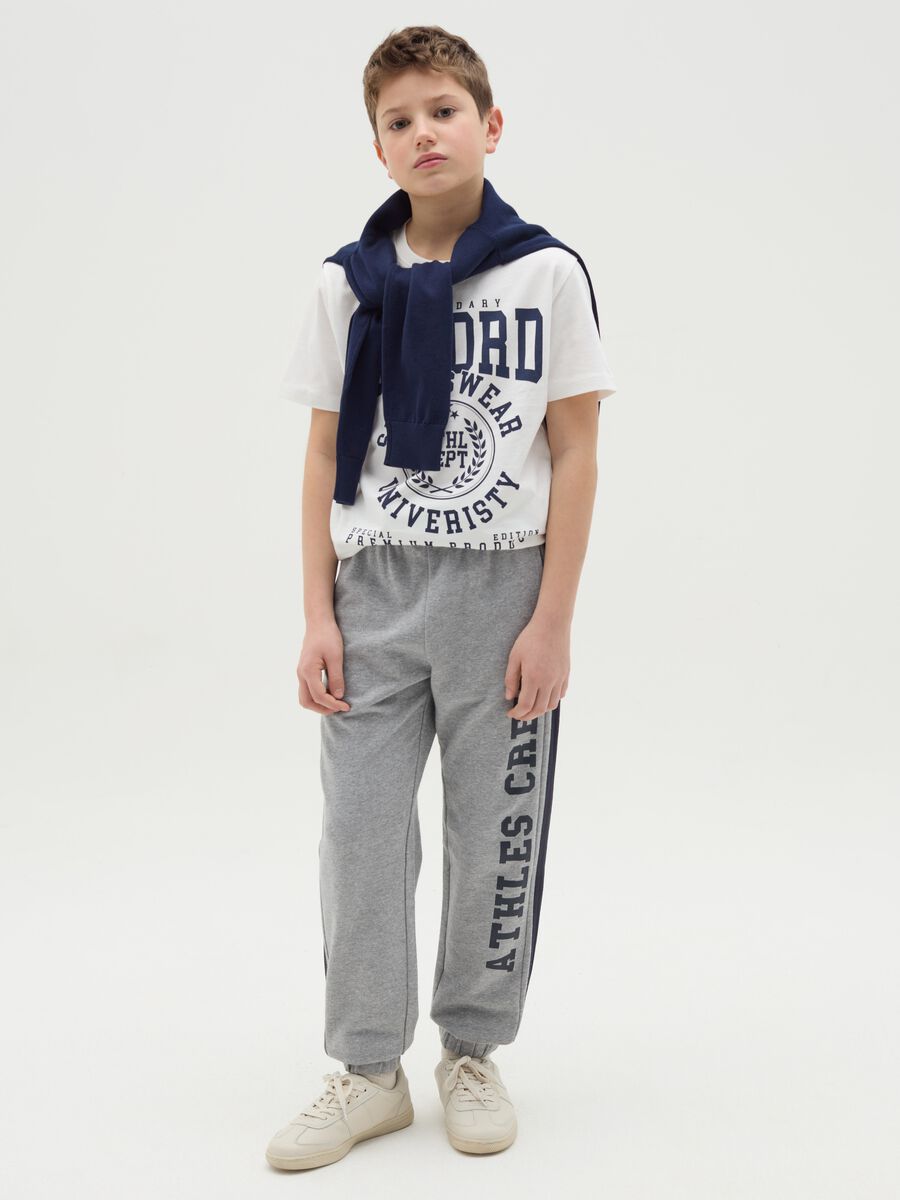 Joggers with contrasting bands and "Champs Crew” print_1