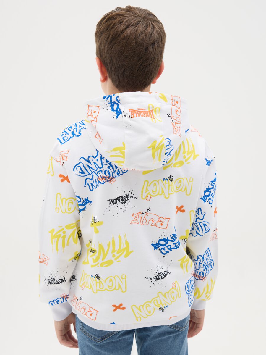 French terry sweatshirt with hood and logo print_2