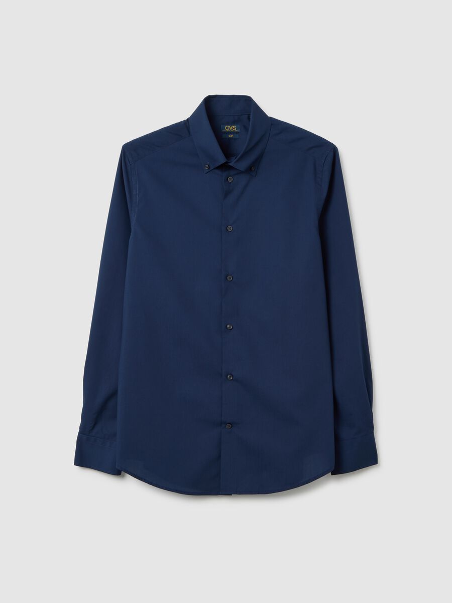 Slim fit blue shirt_0
