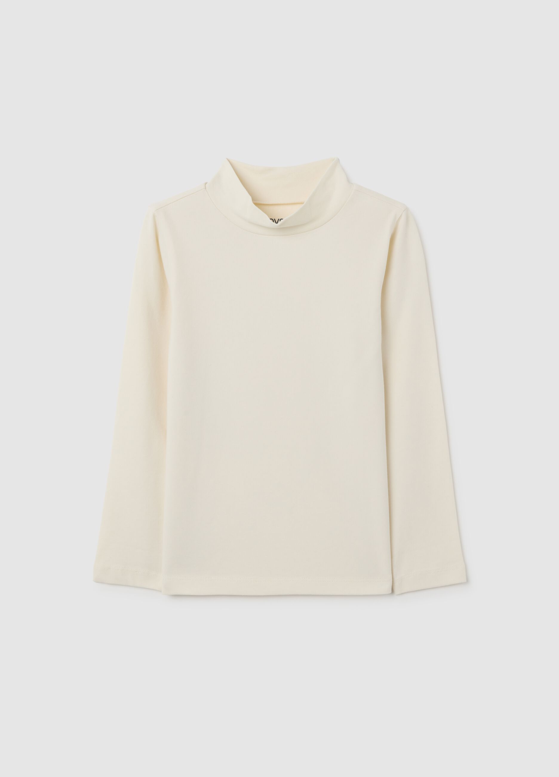 Children's beige regular fit stretch cotton jumper