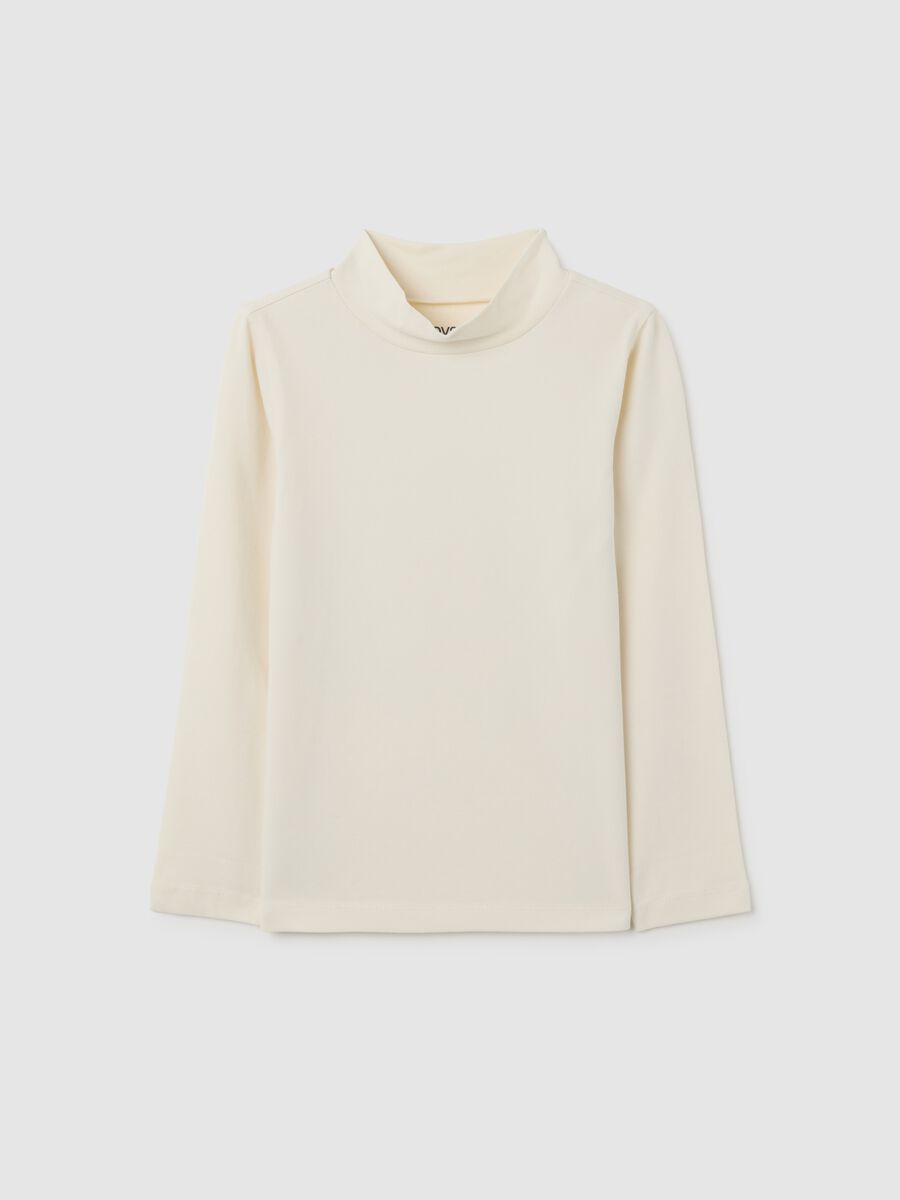 Children's beige regular fit stretch cotton jumper_0