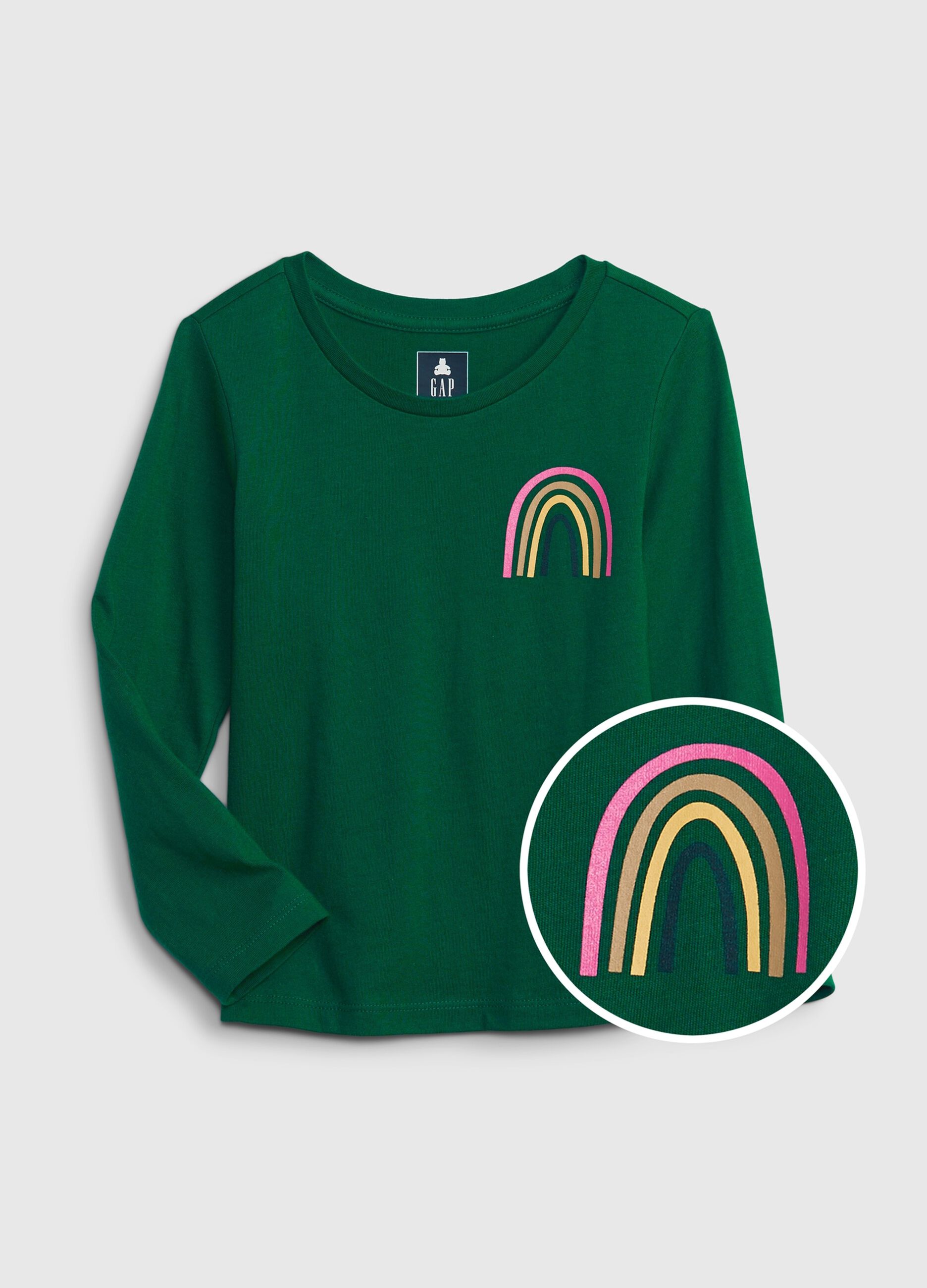 T-shirt con stampa arcobaleno