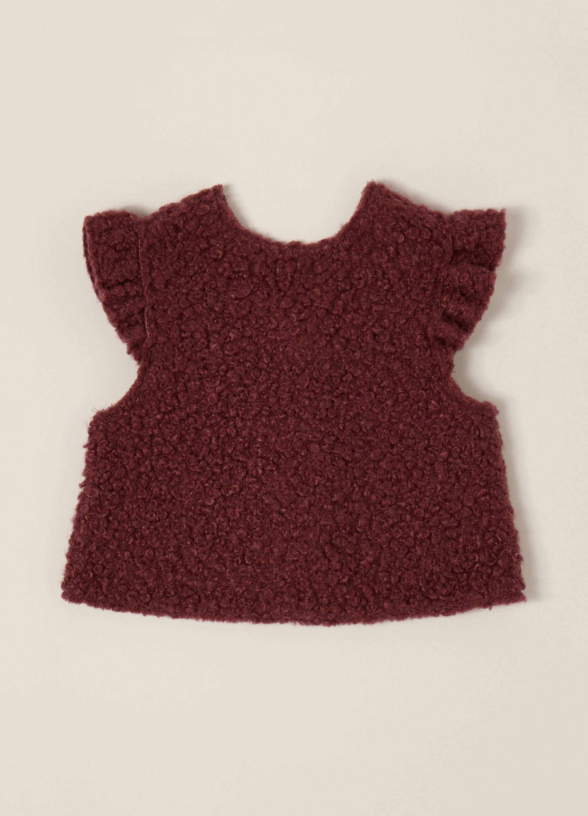 Red Fabric Blend Gilet