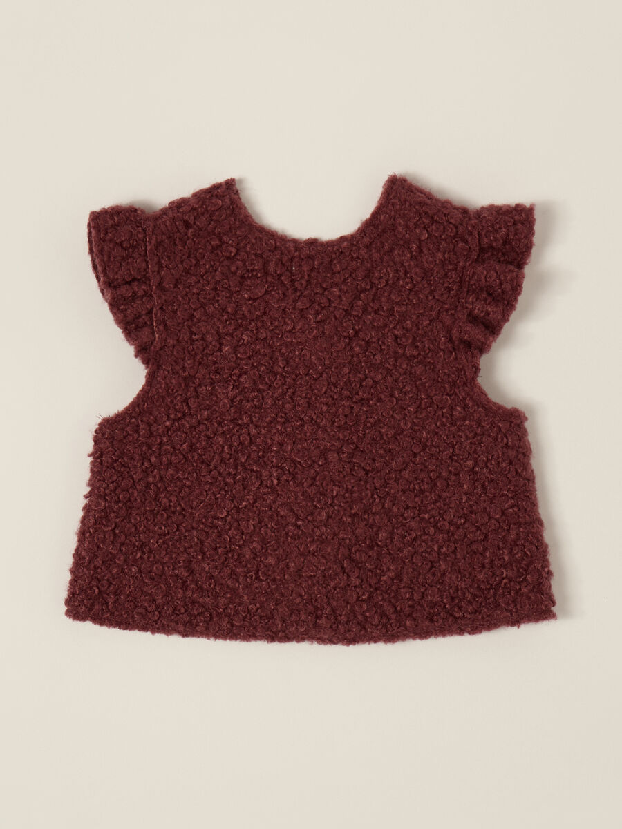 Red Fabric Blend Gilet_1