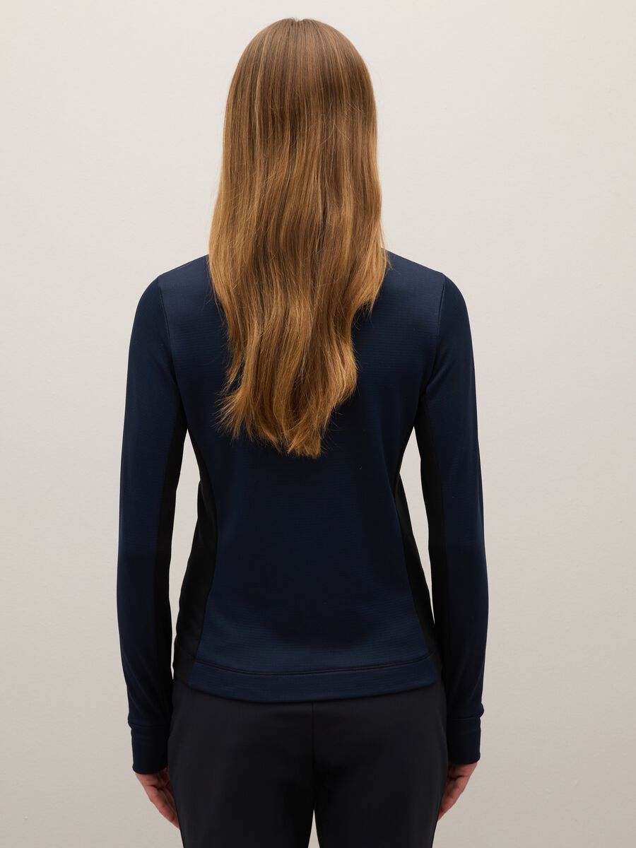 Blue fitted zip funnel-neck sport sweatshirt_2