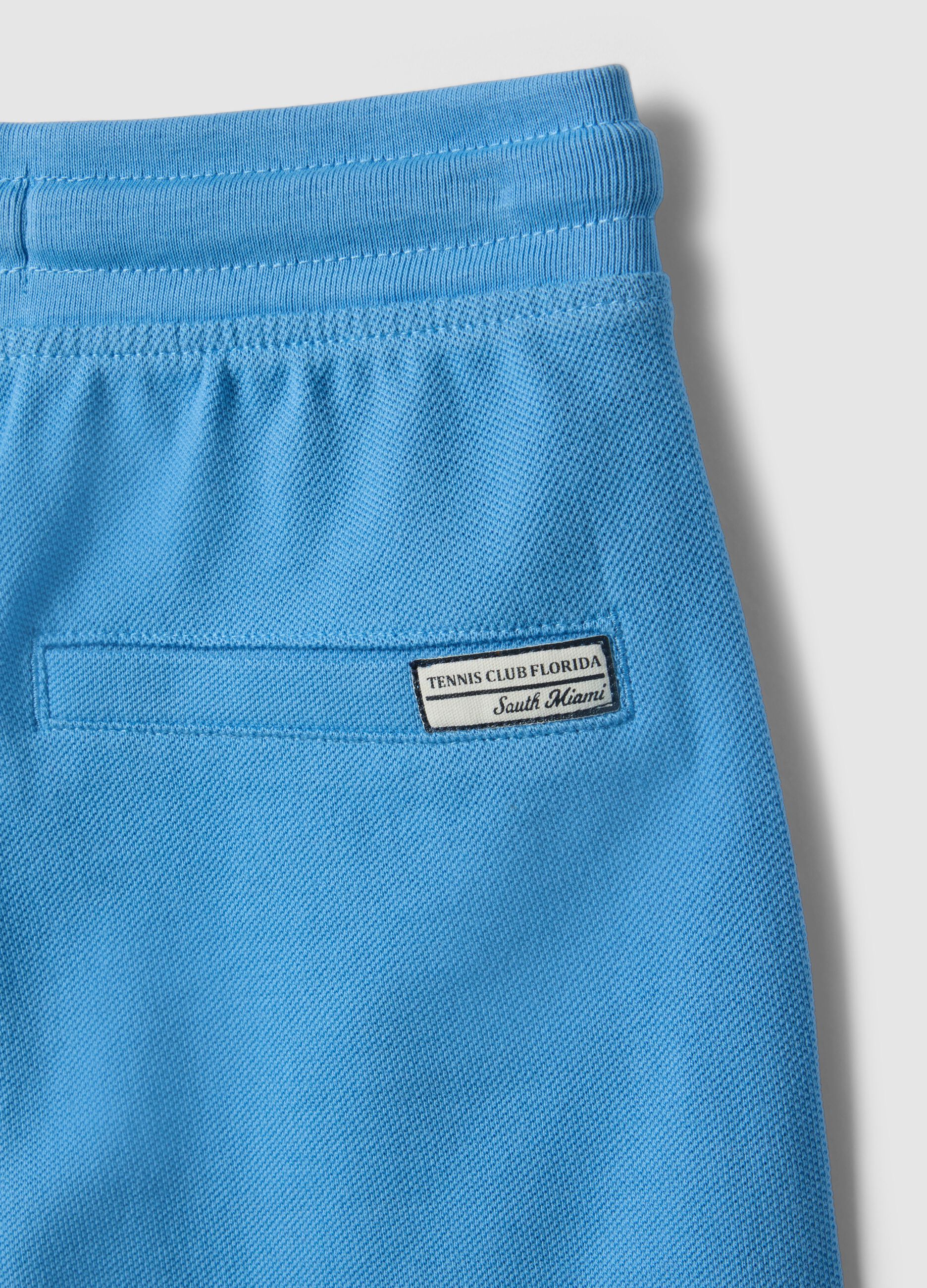Boys' Regular Fit Sky Blue Pure Cotton Shorts
