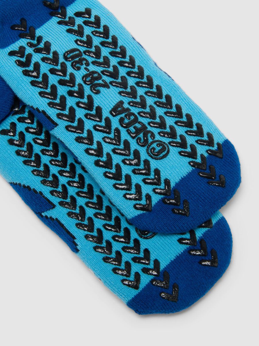 Multicolour stretchy cotton ankle socks for kids with Sonic_2