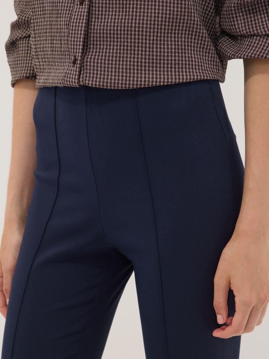 Leggings blu in viscosa elasticizzato slim fit_3