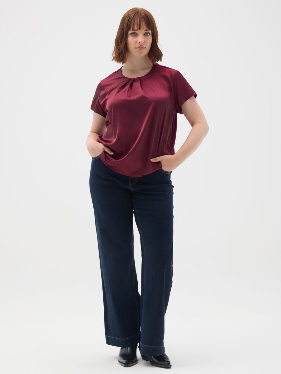 Red mixed regular fit top_1