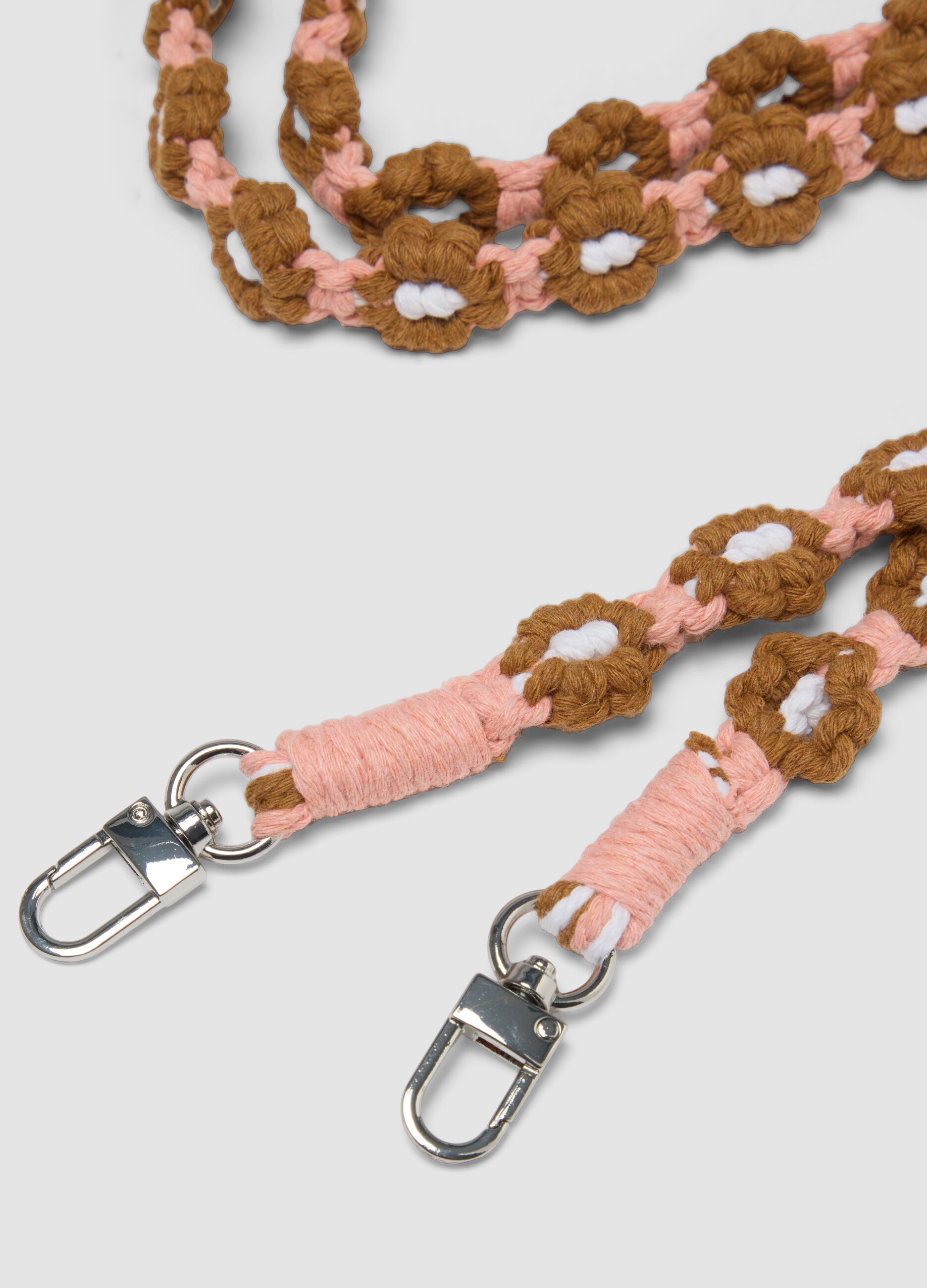 Multicoloured floral strap in pure cotton