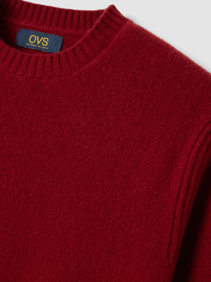 Maglia rossa girocollo in misto lana regular fit_1