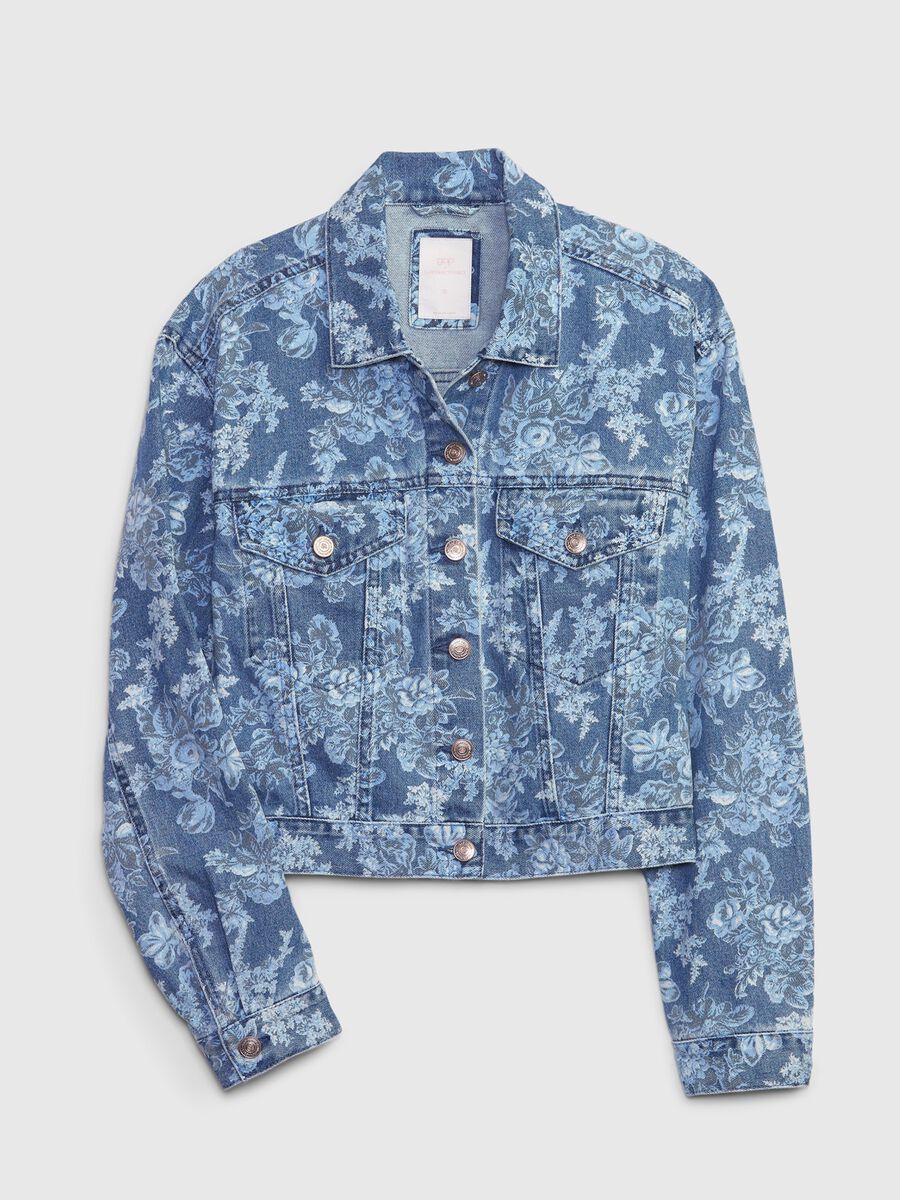 Giacca corta in denim stampa LoveShackFancy_5