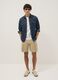 Beige cotton cargo Bermuda shorts, regular fit_0