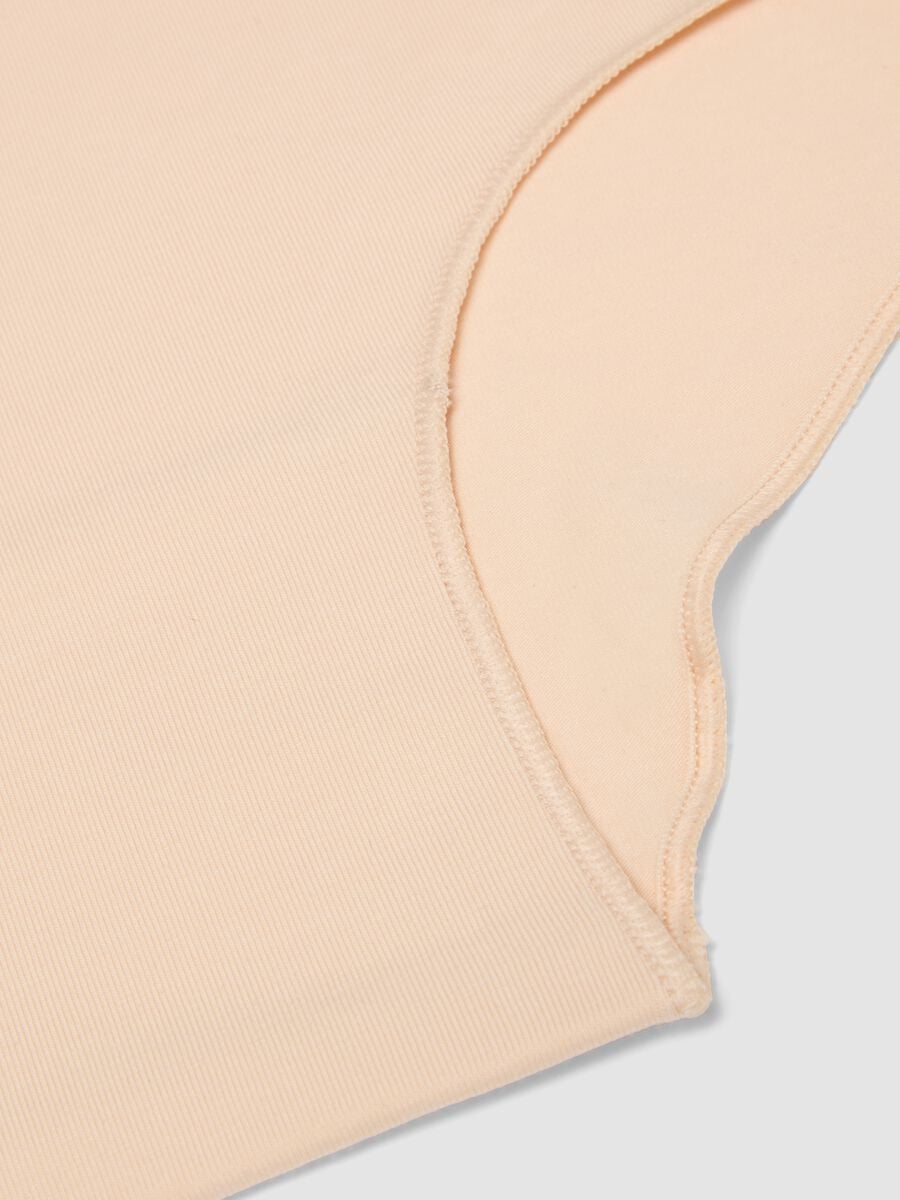 Beige stretch organic cotton briefs for girls_3