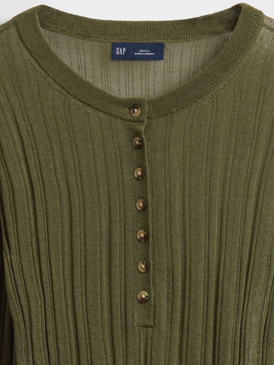 Pullover verde leggero in misto acrilico e poliammide_4