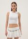 White cropped stretch-cotton tank top_2
