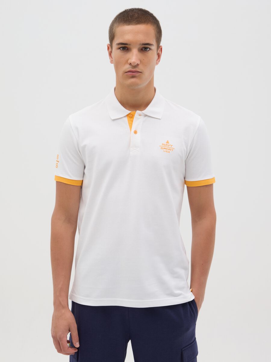 Men's multicolour pure cotton polo, regular fit_0