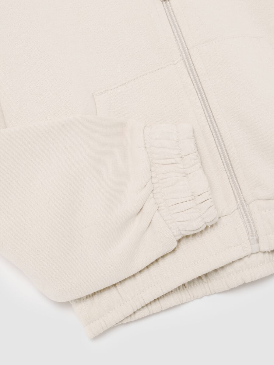 Felpa beige da bambina in misto cotone regular fit con logo Everlast_3